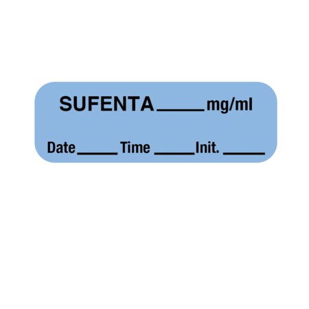 Nevs Label, Sufenta 1/2" x 1-1/2" Blue w/Black LANT-1912D